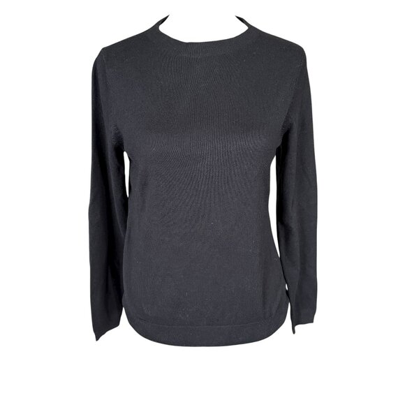Talbots Petites SP black long sleeve soft stretchy pullover sweater - Picture 1 of 8
